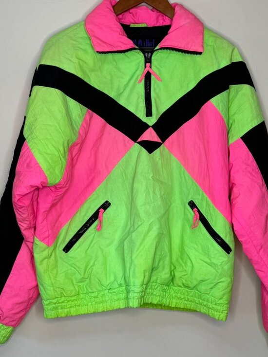 Dual Control Other - Vintage Dual Control Neon Colorblock 1/4 Zip Jacket S